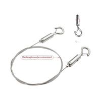 Wire Rope 1 Pcs 1.5 Mm Wire Rope Spring Hook Adjustable Hanging Clothesline Fixed Guardrail Lock Lifting Code Suitable For Light Panels(D-1PCS,0.5M)