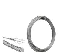 Wire Rope 10M~5M Diameter 0.5mm-3.0mm 7X7 Structur Stainless Steel Wire Rope Alambre Cable Softer Fishing Lifting(2.5mm x 5M)