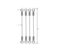 Wire Rope 4PCS Stainless Steel Cable Eyelet End Straps 1/2.0mm Steel Wire Processing Customized Fall Protection Safety Rope(2mm thick,900mm)