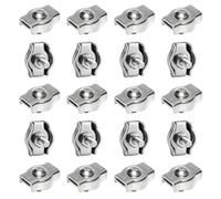 Wire Rope Clamp 20 Pcs Stainless Steel Cable Clip M3 Single Bolt Wire Rope Clips for 3 mm Ropes - Rigging Fasteners for Guy Line Awning Fastening Clothesline Rigging Hardware (Style 1)
