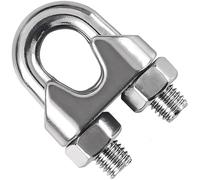 Wire Rope Clamp for 13mm Wire Rope Cable (Pack of: 4) U Bolt Saddle Clips DIN 741 Galvanised Steel Clip Fastener DIYUK