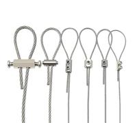 Wire Rope Clamps 10-20pcs Steel Wire Rope Cable Clamp, Adjustable Metal Fixture Suitable For 1-4mm Stainless(J 10pcs)