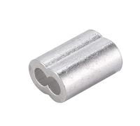 Wire Rope Clamps 100PCS M1 .2 .5 M2 M3 M4 Aluminum Furrules Crimping Sleeve Double-hole 8 Shape Oval Clip Wire Rope Clamp(M2)