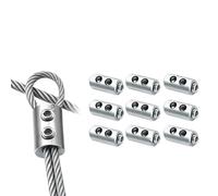 Wire Rope Clamps 10PCS Metal Pipe Clamp Clip Steel Rope Cable Adjustable Fastener Sling Copper Fixture Screw For 1.2-2.5mm(20PCS)