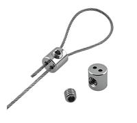 Wire Rope Clamps 10pcs Steel Wire Rope Clamp Stainless Cable Hanging Clip Double Hole Adjustable Screws Fixed Hardware(N-20PCS)