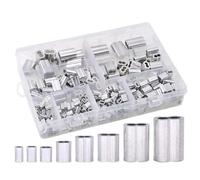 Wire Rope Clamps 320Pcs Aluminum Crimping Loop Sleeve Cable Ferrule Assortment Kit For Wire Rope M1.2/M1.5/M2/M2.5/M3/M4/M5/M6