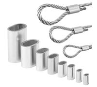Wire Rope Clamps 50-100PCS M0.8-M5 Stainless Steel Cable Conduit Double Hole Clamp Crimping Rope Hardware, Suitable For Wire(1.5mm-100PCS)