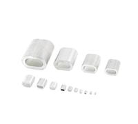 Wire Rope Clamps M0.8 M1.2 .5 M2 M3-M10 Aluminum Single Casing Wire Rope Ferrule Cable Ties Crimping Sleeve Oval Clip Clamp(M4 50pcs)