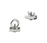 Wire Rope Clamps M2 M3 M4 M5 M6 M8 M10 304Stainless Steel Simplex Post Bolt Clip Wire Rope Cable Clamp With Eye Butterfly Nut Caliper Simple Grip(Butterfly M4 4pcs)