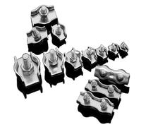 Wire Rope Clamps M2 M3 M4 M5M6 M8M10 Wire Rope Clips Collet Latch Single/Double Grips Fixed Joint Screw Fastener 304 Stainless Steel Cable Clamps(1pcs -M6 (double))