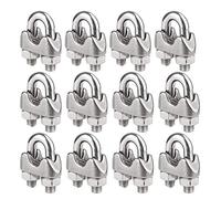 Wire Rope Clip Cable Clamp 304 Stainless Steel U Bolt Saddle Fastener M4 for Ø 4mm (5/32") Wire Rope Cable, Pack of 12, by Hyber&Cara