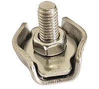 Wire Rope Clips 18 Pcs Stainless Steel Clamp 1.6 mm ~ 3 mm Thickness Wire Single Bolt Corrosion Resistant for Steel Wire Connection on Fence String Awning