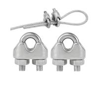 Wire Rope Clips Cable Clamps, 304 Stainless Steel U-Shaped Wire Rope Clamps M2-M10 Hardware Rigging Accessories Pack(M6X10PCS)