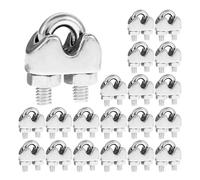 Wire Rope Clips,U Bolt Saddle Fastener 304 Stainless Steel Wire Rope Clamps Silver M2-M10 Pack Of 20(M8-20pcs)