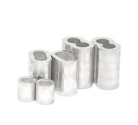 Wire Rope Ferrule 0.5/0.8/1~16mm Fixed Buckle Double Hole Cable Crimp Ring 8-Shape Aluminum Sleeve Clamps Steel Wire Rope Accessories(Oval,10mm (3Pcs))