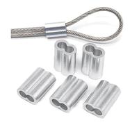 Wire Rope Ferrule 10-50Pcs Double Hole Crimp Sleeve 8-Shape Fixing Clip Hardware Cable Aluminum M1 to M12 Wire Ferrules Steel Rope(20Pcs M4)