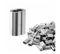 Wire Rope Ferrule 10pcs 1-12mm Double Hole Aluminium Cable Crimp Ring Sleeve for Clamp Hardware(1.2mm)