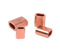Wire Rope Ferrule Brass Ferrule Cable Crimps Sleeve Single Hole Crimping Loop Oval Copper Wire Rope Clip Swage Fittings(4mm x1pc)