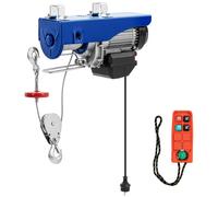 Wire Rope Hoist 1350 W 800 kg 12 m With Remote Control - Pulleys by MSW Blue