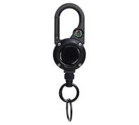 Wire Rope Key Holder - Retractable Keychain with Compass, Portable with Carabiner | Camping Hiking Hunting Mountaineering Outdoor Tool Organizer Accessory Lightweight Mu