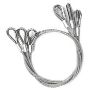 Wire Rope Kit 2PCS 2/3/4/5mm PVC Coated Cables With Ring Aluminum Sleeve Pressing Multi Functional Safety Ropes Stainless Steel Wire Slings(3mm thick,2M X2PCS)
