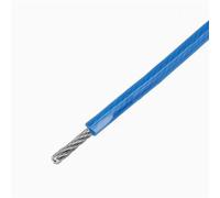 Wire Rope Kit 5M-10M PVC Plastic Coated Stainless Steel 304 Wire Rope Cable(Blue,5M_2MM AFTER COATING)