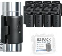 Wire Shelf Clips 52 Pcs, Shelf Lock Clips for 1" Post, Wire Shelving Replacement Sleeves, Shelf Support Clips for Metal Shelving Units, Compatible with Metro Alera Honey Can Do Thunder Group