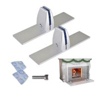 Wire Shelf Clips - Firewood Log Storage Rack Bracket | Shelf Lock Clips, Base Brackets, 2-Pack Adjustable Clip Panels Feet, Fireplaces Glass Viewing Panel Support, Metal Material