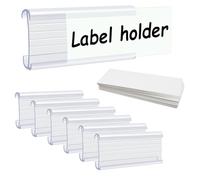 Wire Shelf Label Holders Compatible with Metro 1-1/4in Shelves, ELEMGULY 30 Pack 3in Lx1.4in H Plastic Wire Shelf Label Clips with Label Paper Removable Wire Rack Label Holder Display Clip