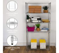 5 Tier Wire Shelving Rack Storage Unit Stand Shelf Kitchen Office Garage Metal