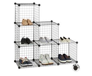 Wire shelving system Modular Cube Rack DIY Storage Shelf 6 Compartments