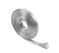 Wire Shielding Tinned Copper Cable Sleeve Ground Straps EMI RFI ESD Protection Flat Braid Flexible Mesh (5/16 in Wide(0.20 in Dia)-15ft)