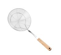 Wire Skimmer with Round Basket for Lifting Small Food Pieces, XL | Concentric Wire Basket for Small Food Pieces, Wood Handle with End Hole, Straightforward Kitchen Hook Storage
