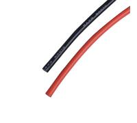 Wire Soft Silicone Flexible Wire 12AWG 14AWG 16AWG 18AWG 20AWG 22AWG High Temperature Test Line Black and Red Connector(10meter,20 AWG)