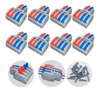 Wire Splitter Connector, CTRICALVER 2 in 4 Out Quick Connection Terminal, Compact Wire Connector Lever Nut Wire Connectors, Quick Cable Lever Connectors for Circuit Inline(8Pcs)