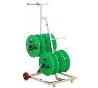 Wire Spool Cart with Wheels, Heavy Duty Steel Cable Dispenser Rack, Multi-Spool Caddy for Electrical Wire Organizing
