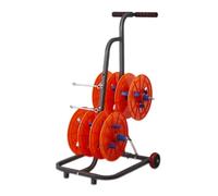 Wire Spool Dispenser Rack, Portable Cable Caddy with Tool Storage for Electricians, 6 Reel Capacity