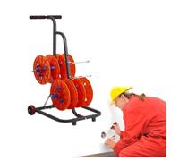 Wire Spool Rack,Heavy Duty Spool Display Stand,Rolling Cable Dispenser with Armrests and Pulleys,Easy to Move,for Factory Warehouse Retail Workplace,Style 1-47x49x90cm