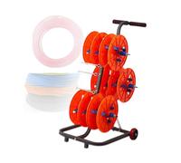 Wire Spool Rack, Hose Reel Storage Cart, Cable Caddy Spool Organizer for Cables Wires Ropes and Paracord (Holds 4)