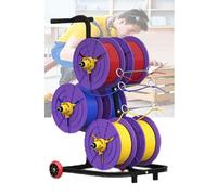 Wire Spool Rack,Rolling Reel Dispenser with Armrest and Pulleys,Heavy Duty Spool Storage Rack,Easy to Move,Indoor Outdoor Use,Style 2