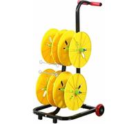 Wire Spool Rack, Transportable Cable Caddy, Removable Electrical Wire Holder Cart for Industrial and Retail Use (4 Reel)