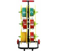 Wire Spool Rack, Transportable Cable Caddy, Removable Electrical Wire Holder Cart for Industrial and Retail Use (4 Reel)
