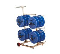 Wire Spool Rack with Wheels,Multi-Spool Wire/Cable Dispenser,with 4 Adjustable Rods and 6/8 Storage Tray,330 LBS Capacity,for Electrical Retail Use(Blue,8 Trays)