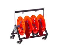 Wire Spool Rack with Wheels, Wire/Cable Distributor, Multi-axis Design for Laying Cables in The Workshop or Field(2 Reel)