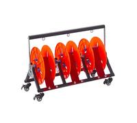 Wire Spool Rack with Wheels, Wire/Cable Distributor, Multi-axis Design for Laying Cables in The Workshop or Field(3 Reel)