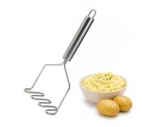 Wire Stainless Steel Potato Masher, Silver Metal Line Handle Potato Mashers, Rust Proof Manual Mashing Tool for Kitchen Making Mashed Vegetables & Fruit Puree