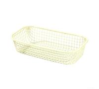 Wire storage basket designed for desk sundries, crafted from iron to keep office and study stationery items organized and clutter (Yellow)