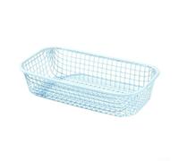Wire storage basket designed for desk sundries, crafted from iron to keep office and study stationery items organized and clutter (Blue)