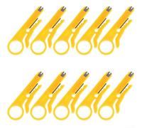 Wire Stripper 10pcs Professional Data Cable Tool for Twisted Pair Wires Safe Punch Down Action Electrical Tools Yellow 9cm