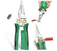 Wire Stripper Twister with Electricity Measurement Function 8in1 Wire Stripping Pliers for Cutting and Pulling Wires Cable Scissors for Scraping and Pressing Wires with Voltage Test (8-in-1)